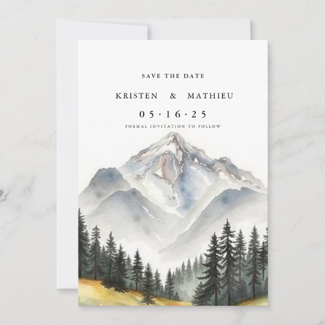 Reserva La Fecha Montaña Personalizado Clásica (Anverso)