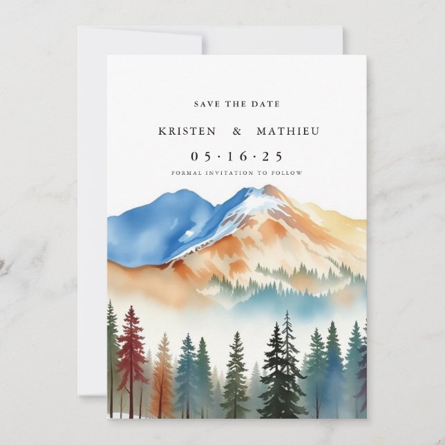 Reserva La Fecha Montaña Personalizado sin foto (Anverso)