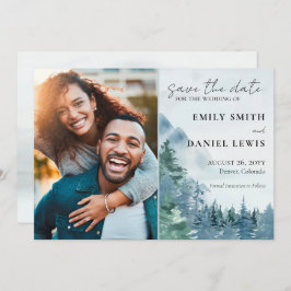 Reserva La Fecha Montañas rusticas y árboles acuarela azul turbio