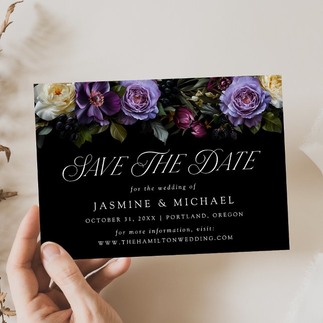Reserva La Fecha Moody Gothic Floral Boda (Subido por el creador)
