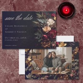 Reserva La Fecha Moody Romantic Dark Floral Gothic Photo Wedding