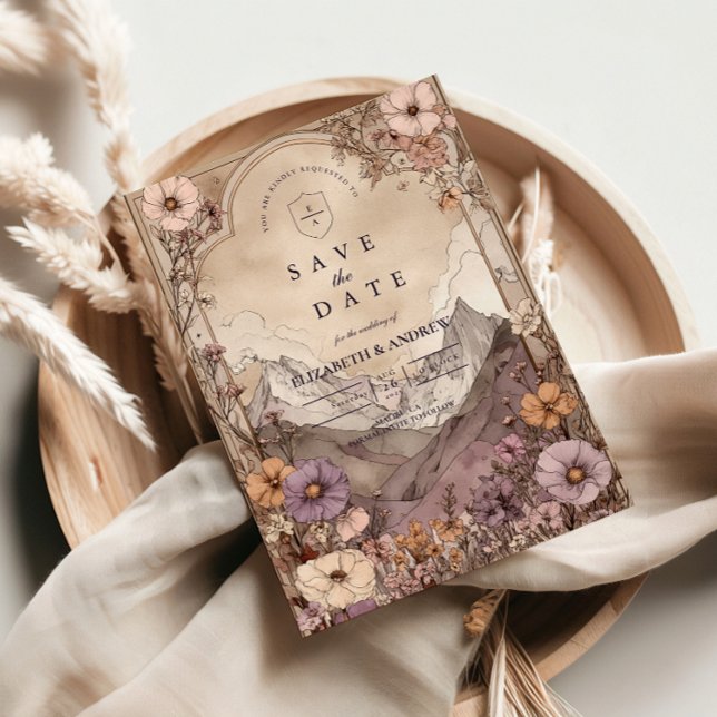 Reserva La Fecha Moody Wildflower Mountain Wedding (Subido por el creador)