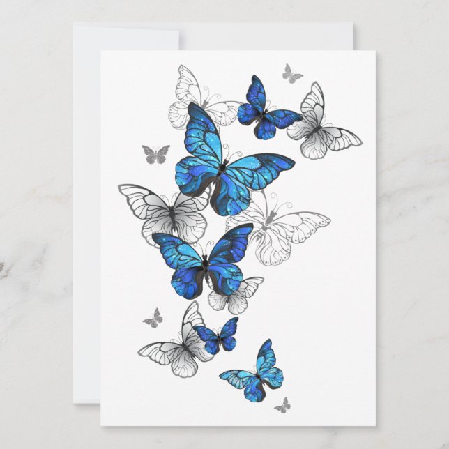 Reserva La Fecha Morfo de las mariposas voladoras azules (Anverso)