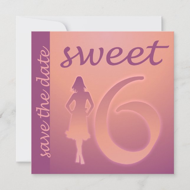 Reserva La Fecha Morple Sweet 16 Save the Date (Anverso)
