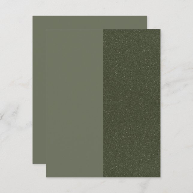 Reserva La Fecha Moss Green Split Textured Flat Save the Date Card (Anverso / Reverso)