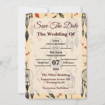 Motivo de Boda de Flor Silvestre y Pluma Boho Etér