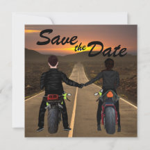Motocicletas de dos ruedas en el Boda Sunset Save