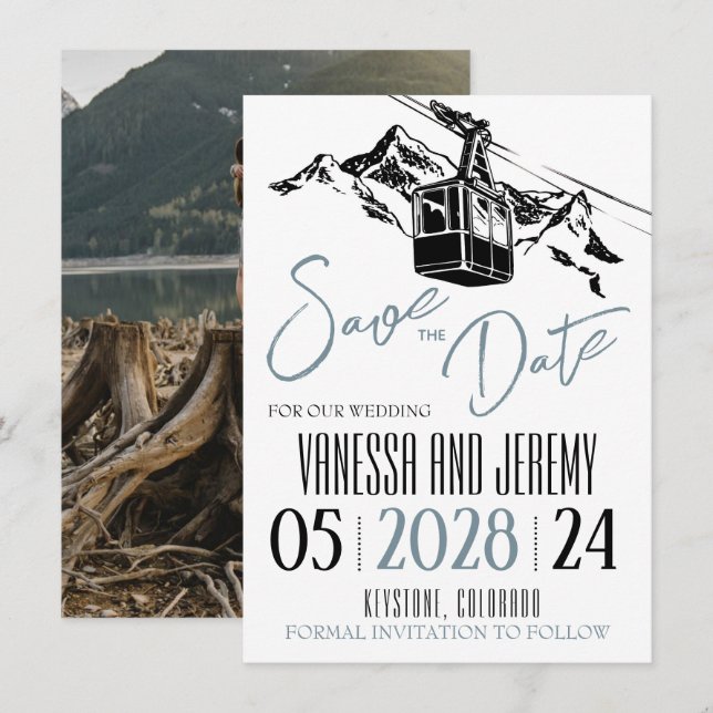 Reserva La Fecha Mountain Love Dusty Blue (Anverso / Reverso)