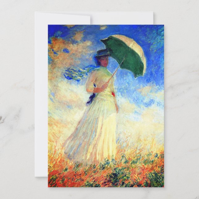 Reserva La Fecha Mujer Monet con una sombrilla a la derecha (Anverso)