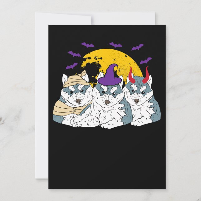 Reserva La Fecha Mummy witch siberian husky dog | regalo de hallowe (Anverso)