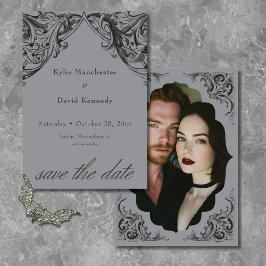 Reserva La Fecha Murciélago victoriano hasta la muerte Boda negro y