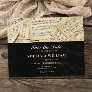Reserva La Fecha Música de boda vintage