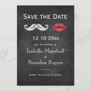 Reserva La Fecha Mustache & Lips Save the Date