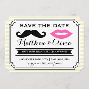 Reserva La Fecha Mustache & Lips Save the Date