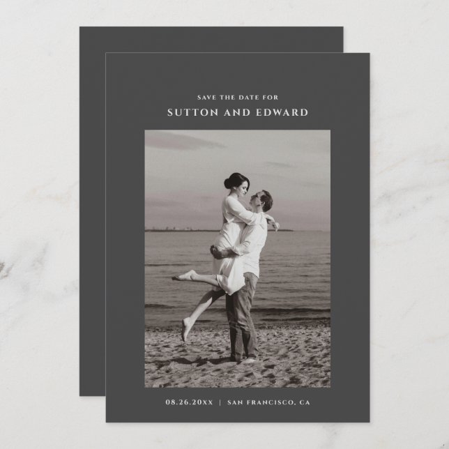 Reserva La Fecha Muy simple foto simple (Anverso / Reverso)