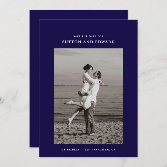 Reserva La Fecha Muy simple foto simple (Anverso / Reverso)