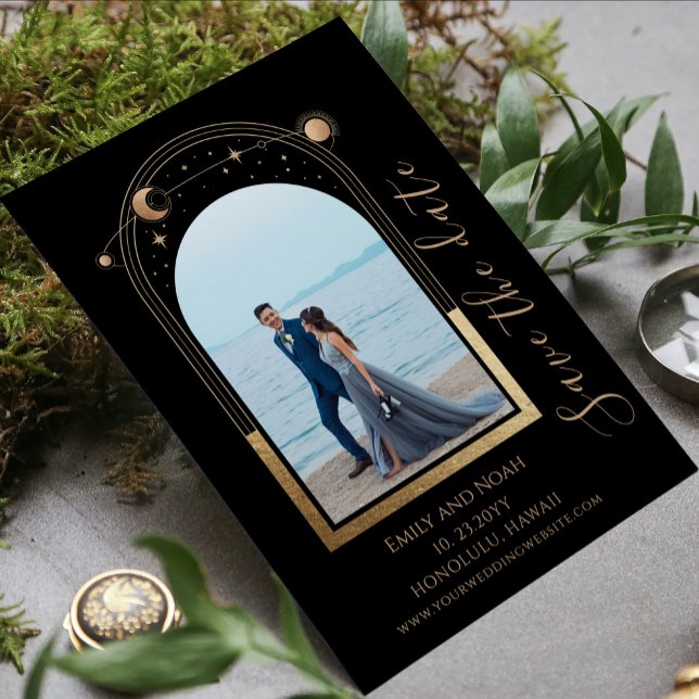 Reserva La Fecha Mystic Black Gold Sun Moon Star Space (Subido por el creador)