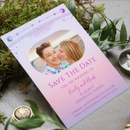 Reserva La Fecha Mystic Sunset Pink Sun Moon Stars Space