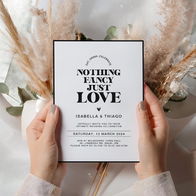 Reserva La Fecha Nada elegante, solo amor en negro monocromo modern (Subido por el creador)