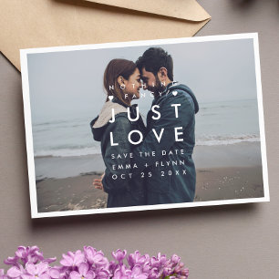 Reserva La Fecha Nada moderno Fancy Just Love Photo Save the Date