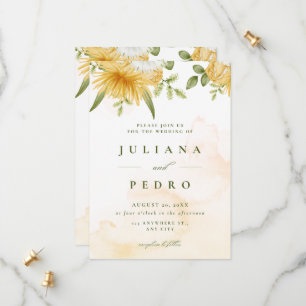 Reserva La Fecha Naranja acuarela elegante Floral Guardar fecha