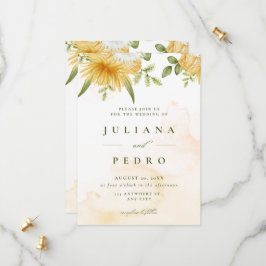 Reserva La Fecha Naranja acuarela elegante Floral Guardar fecha