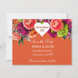 Reserva La Fecha Naranja audaz y rosas rosas rosas rosas