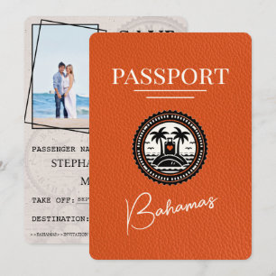 Reserva La Fecha Naranja Bahamas Passport Save the Date