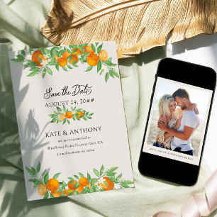 Reserva La Fecha Naranja Blossom Engagement Photo Boda