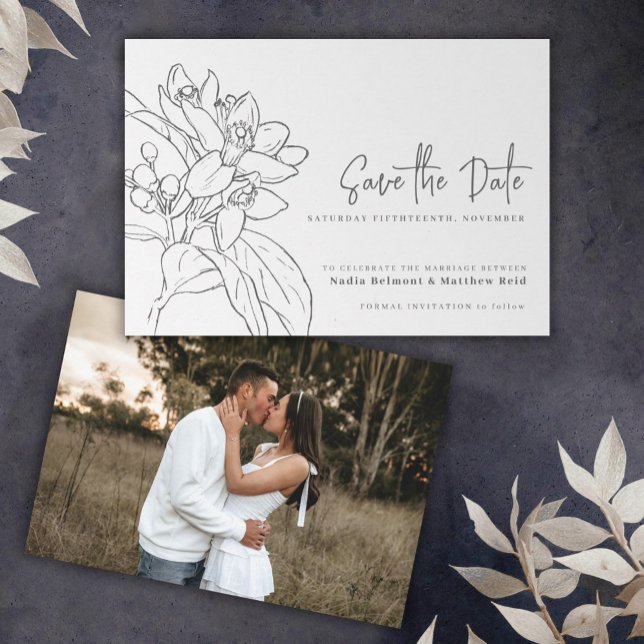 Reserva La Fecha Naranja blossom mono foto boda ahorrando la fecha (Subido por el creador)