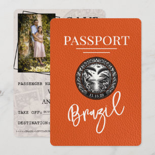 Reserva La Fecha Naranja Brasil Passport Save the Date