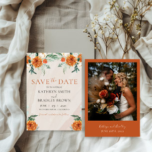 Reserva La Fecha Naranja Bright Boho Autumn Boda Floral