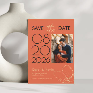 Reserva La Fecha Naranja brillante Verona atardecer boda fotográfic