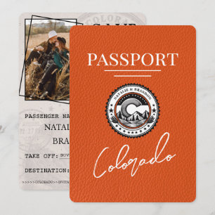 Reserva La Fecha Naranja Colorado Passport Save the Date