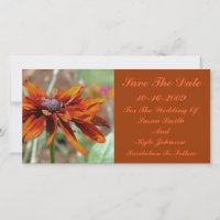 Naranja Daisy Flower Wedding Save The Date