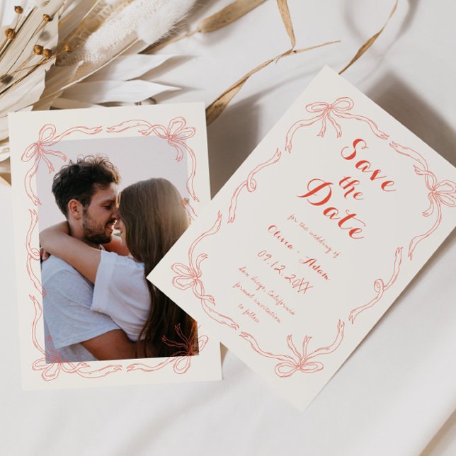 Reserva La Fecha Naranja De Bow De Mano Excéntrica (Subido por el creador)