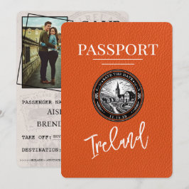 Reserva La Fecha Naranja Irlanda Passport Save the Date