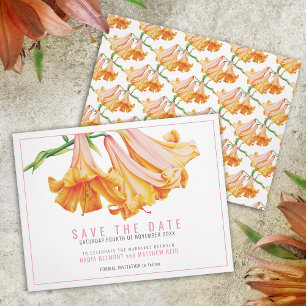 Reserva La Fecha Naranja lily floral boda de arte