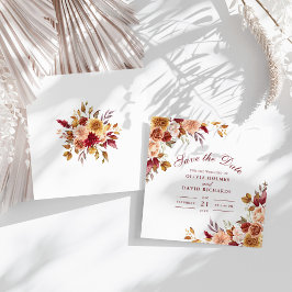 Reserva La Fecha Naranja quemado moderno Terracotta Wildflowers Bod