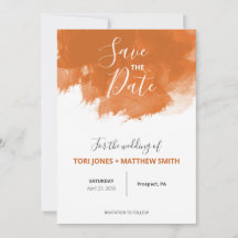 Naranja quemado Paint Swatch Wedding Save the Date