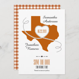 Reserva La Fecha Naranja quemado Texas Curling Ribbon Save the Date