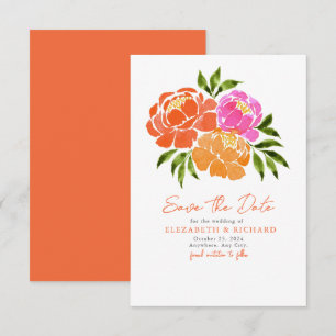 Reserva La Fecha Naranja rosa caliente Bouquet Verano floral