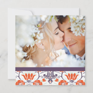 Reserva La Fecha Naranja rosa Mint Purple Photo Modern Save the Dat