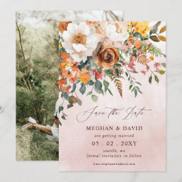 Reserva La Fecha Naranja ruso foto de caída floral