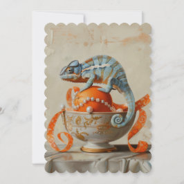 Reserva La Fecha Naranja - Tamaño plano de la invitación: 12,7 cm x