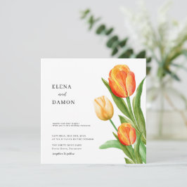 Reserva La Fecha Naranja y Cream Tulip Boda