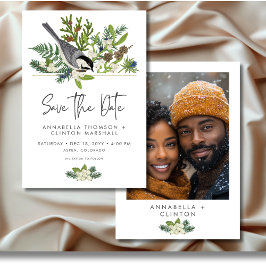 Reserva La Fecha Naturaleza invernal rusa y foto Boda de pino