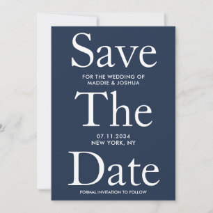 Reserva La Fecha Nautical Navy Blue Big Modern Save The Date