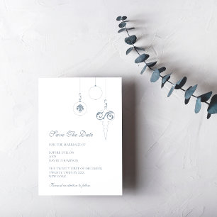 Reserva La Fecha Navidades Bauble Ornaments Boda de hielo azul inve