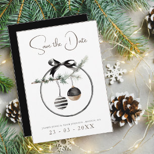 Reserva La Fecha Navidades blancos y negros góticos baubles Boda